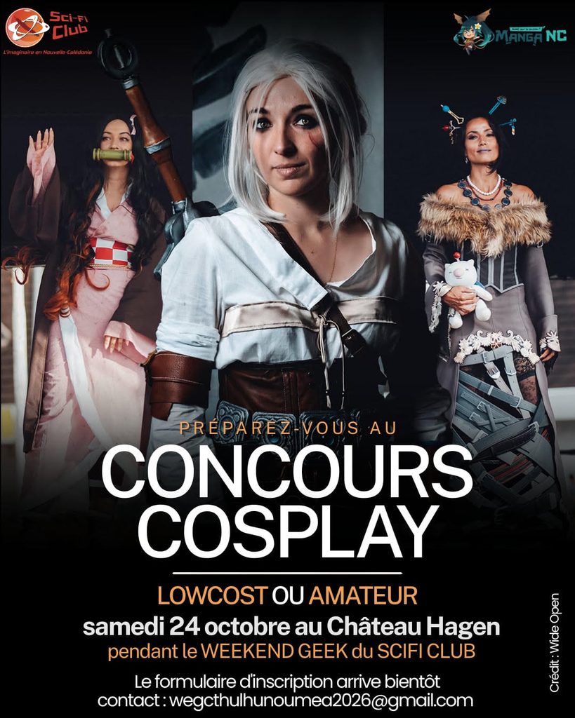 Concours Cosplay 2026 – Le dossier d’inscription pour le Week-End Geek est disponible !